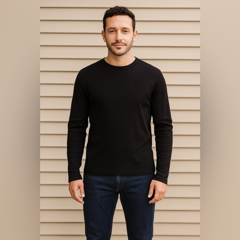 Universal Thread Men's Women's Black Thermal Knit Long Sleeve Tee NWT XXL #2323